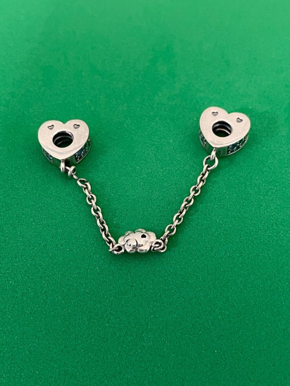 Pandora Rainbow Hearts & Cloud Safety Chain Charm Sterling silver Charm - Picture 6 of 6